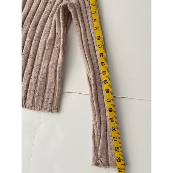 Madewell Donegal Evercrest Sweater Women S Tan Wool Blend Ribbed Turtle Neck - Picture 8 of 12